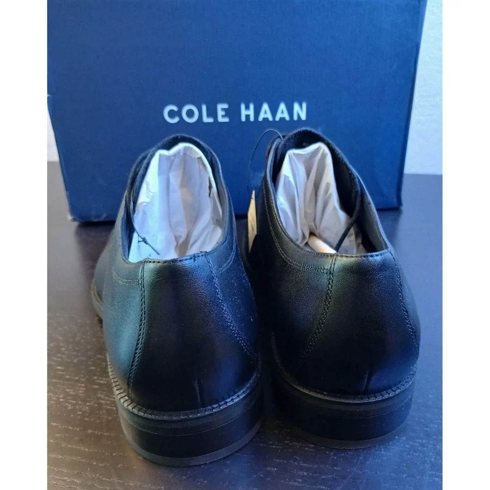 Cole Haan Mens ME Cap Oxford Black Waterproof Leather Dress Shoes C34136 Size 10